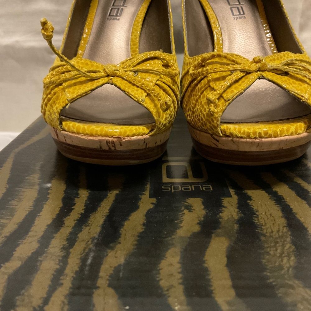 Moda Spana Pippy, Yellow, Faux snakeskin, 6.5 M - Picture 7 of 7
